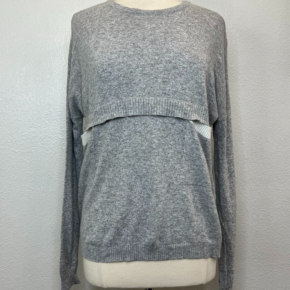 MAX&CO Heather‎ Gray White Sweater with Pockets No Size